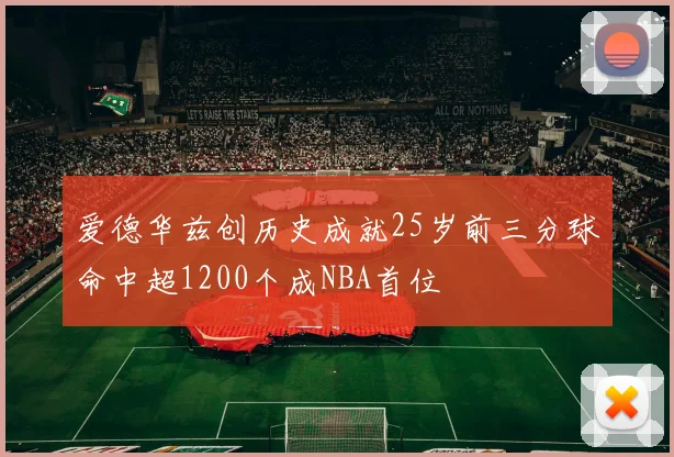 爱德华兹创历史成就25岁前三分球命中超1200个成NBA首位